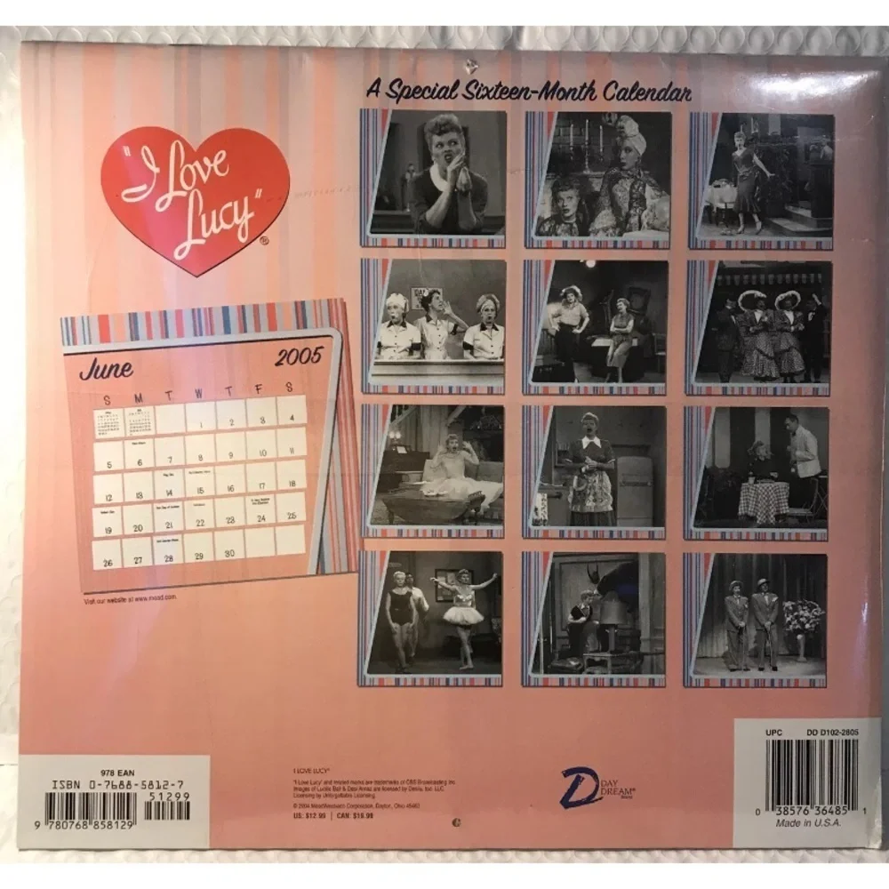 Day Dream “I Love Lucy” 2005 Calendar The Many Expressions of Lucy T7